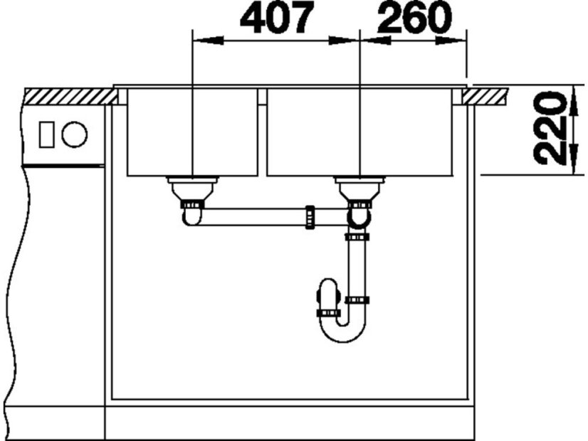 Granitový dřez Blanco PLEON 9 Antracit, levý