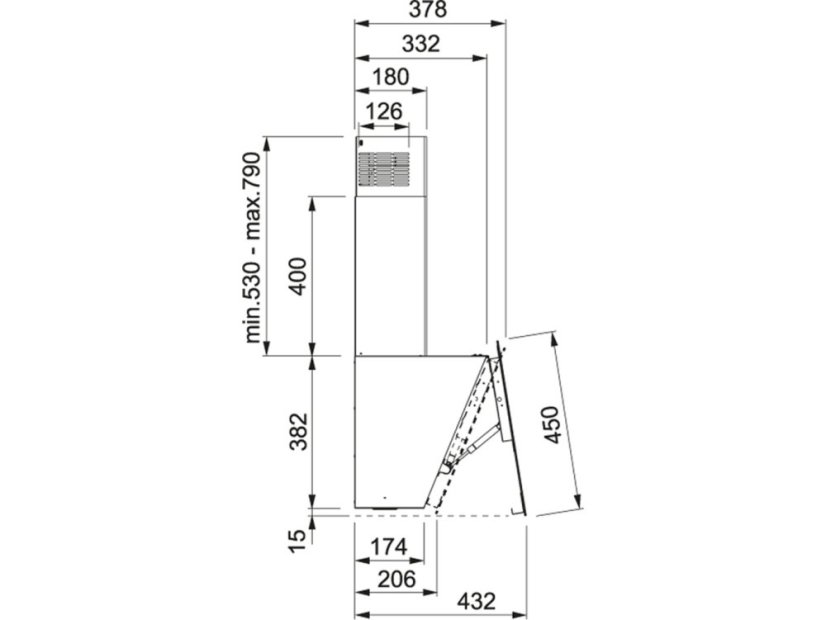 Komínový digestor Franke FPJ 915 V BK A Čierne sklo