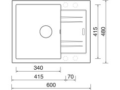 Set Sinks LINEA 600 N Titanium + baterie Sinks baterie CASPIRA chrom Set Sinks LINEA 600 N Titanium + baterie Sinks baterie CASPIRA chrom
