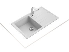 Granitový dřez Teka STONE 50 B-TG 1B 1D Bílá