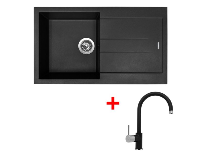 Set Sinks Amanda 860 Pureblack + Vitalia GR