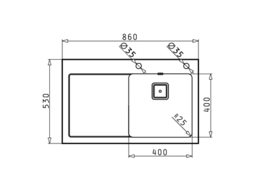 Drez so sklom Pyramis Crystalon 86x53 čierny RH