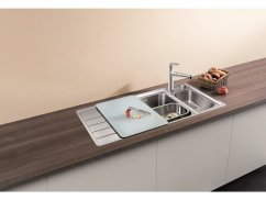 Nerezový dřez Blanco AXIS III 6 S-IF InFino nerez hedvábný lesk dřez vpravo s excentrem