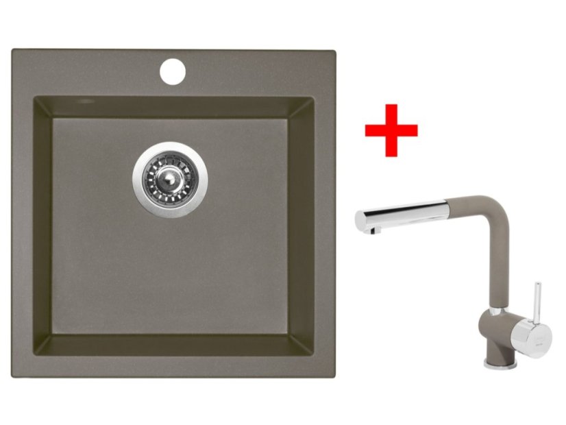 Set Sinks Viva 455 Truffle + Mix 3 P GR