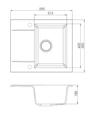 Granitový dřez Alveus GEM 20 - 91 černá nákres