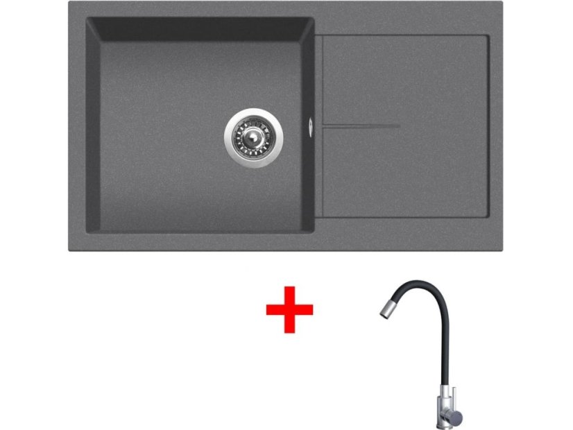 Set Sinks Infinity 860 Titanium + Elasta nerez/černá