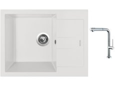 Set Sinks AMANDA 650 Milk + batéria Sinks SLIM S2 kartáčovaná