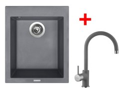 Set Sinks CUBE 410 Titanium + Vitalia GR