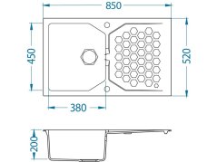 Granitový dřez Alveus Sensual 30 Bílý