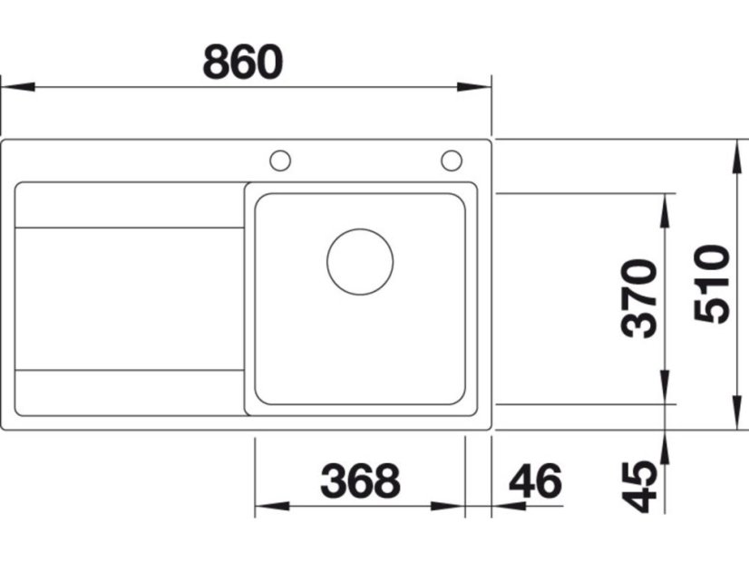 Nerezový drez Blanco DIVON II 45 S-IF InFino Nerez hodvábny lesk drez vľavo s excentrom