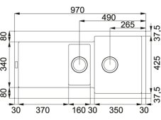Granitový dřez Franke MRG 651 Šedý kámen nákres