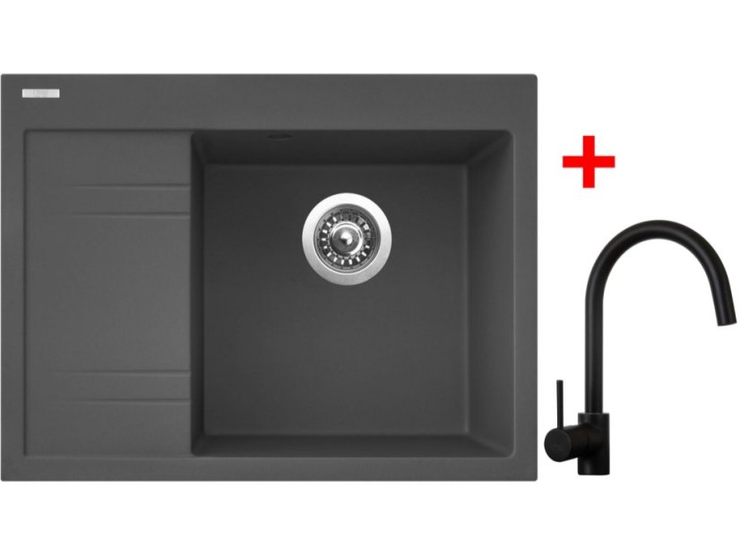 Sinks RIM 650 P Titanium + Vitalia čierná matná