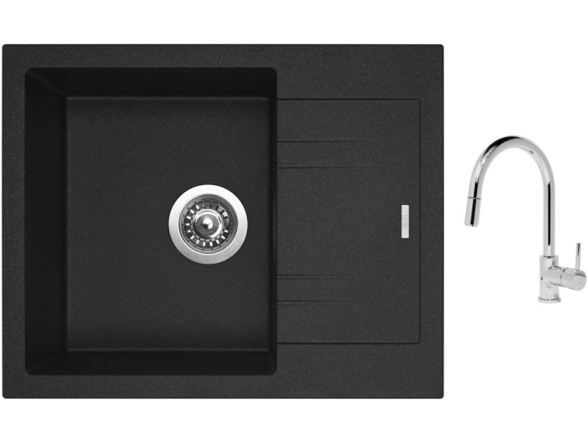 Set Sinks LINEA 600 N Granblack + baterie Sinks MIX 35 P chrom