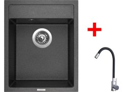Sinks CLASSIC 400 Granblack + Elasta nerez/čierná Sinks CLASSIC 400 Granblack + Elasta nerez/čierná