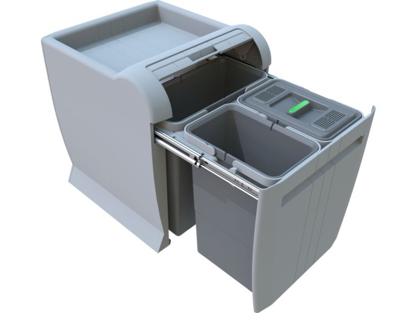 Vestavný odpadkový koš Elletipi CITY - výsuvný, 12+8+8 L , PTA 4040B - 1