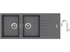 Set Sinks PERFECTO 1160 DUO Titanium + batéria Sinks MIX 35 P chróm