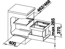 Odpadkový koš Blanco Flexon II 50/2 nákres