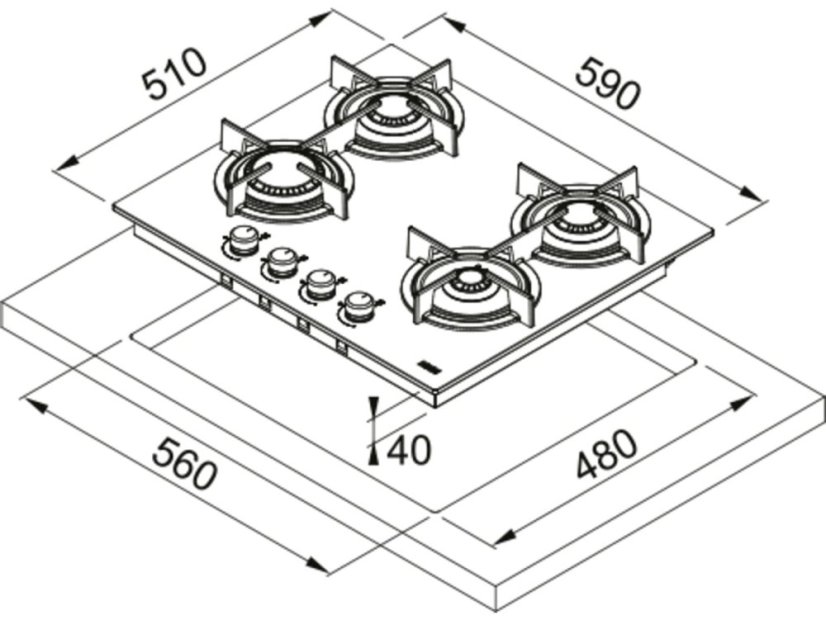 Franke FHCR 604 4G HE BK C