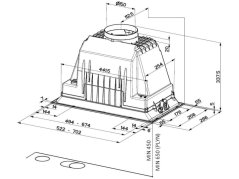 Vestavná digestoř Faber INKA PLUS HCS BK A70 nákres