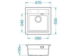 Granitový drez Alveus Atrox 20 QC čierná matná A90 Granitový drez Alveus Atrox 20 QC čierná matná A90