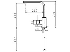 Kuchyňská baterie Pyramis Cecilia nákres