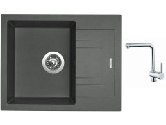 Set Sinks LINEA 600 N Titanium + baterie Sinks MIX 3 chrom