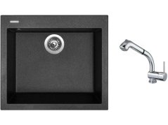 Set Sinks CUBE 560 Granblack + baterie Sinks MIX 3 S Chrom Set Sinks CUBE 560 Granblack + baterie Sinks MIX 3 S Chrom