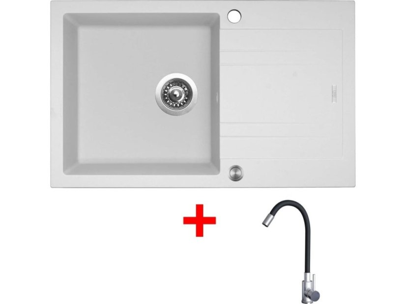 Sinks LINEA 780 XC Milk + Elasta nerez/černá