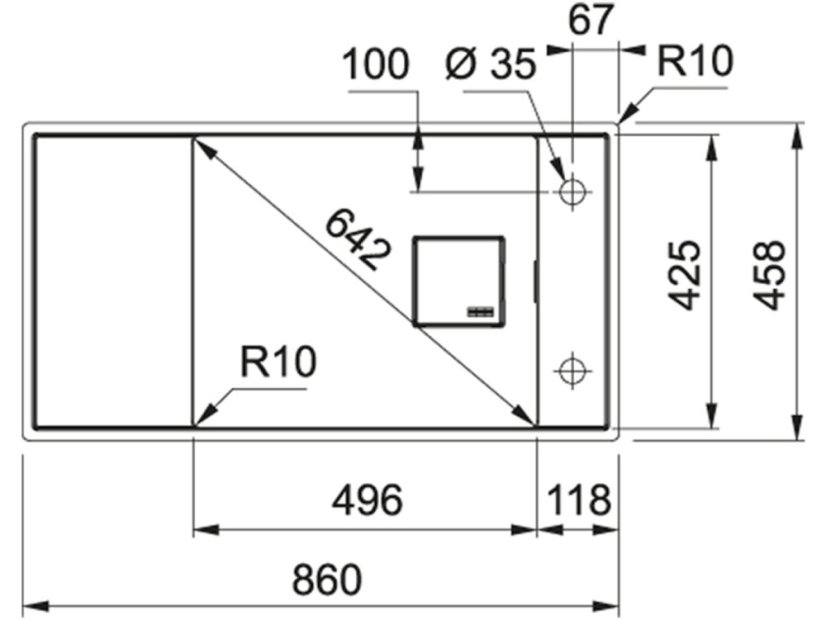 Granitový dřez Franke FSG 211/111 Šedý kámen
