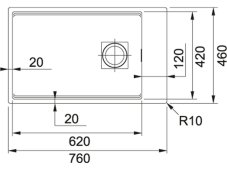 Granitový dřez Franke KNG 110-62 Bílá-led