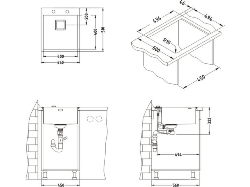 Nerezový drez ALveus Stylux 10