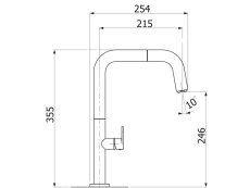 Dřezová baterie Sinks EVA P - N6 Nanoblack nákres