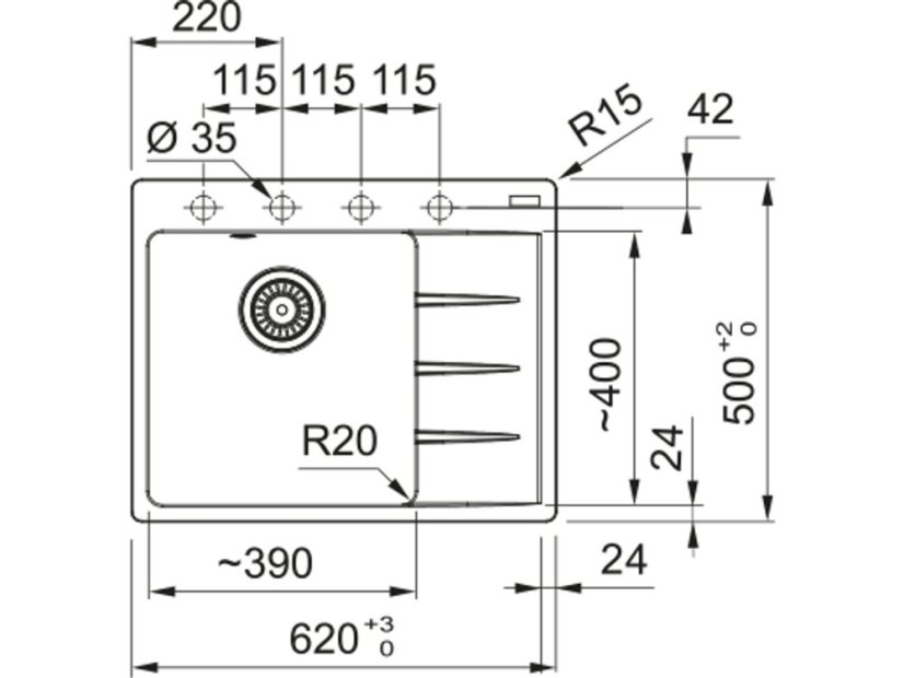 Granitový dřez Franke CNG 611-62 TL/2 Pískový melír - 2