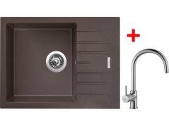 Sinks PERFECTO 650 Marone + VITALIA lesklá