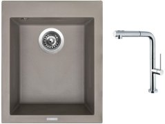 Set Sinks CUBE 410 Truffle + batéria Sinks SLIM S2 kartáčovaná