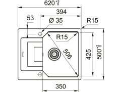 Granitový dřez Franke UBG 611-62 Šedý kámen