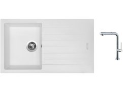Set Sinks PERFECTO 860 Milk + baterie Sinks SLIM S2 kartáčovaná Set Sinks PERFECTO 860 Milk + baterie Sinks SLIM S2 kartáčovaná
