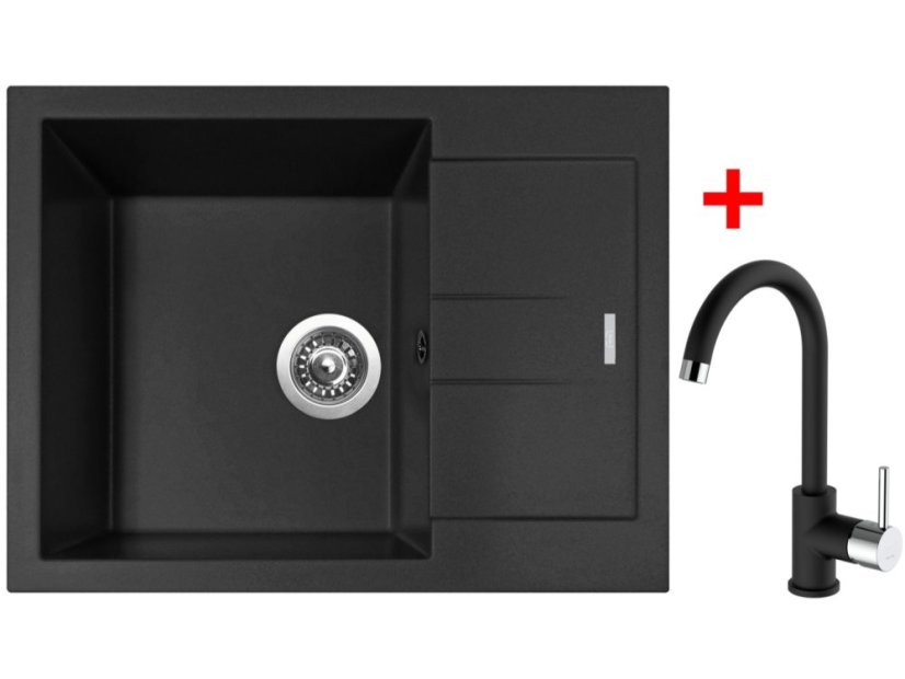 Set Sinks Amanda 650 Nanoblack+Mix 35 Nanoblack