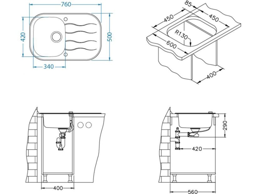 Kuchyňský drez Alveus Wave 20 čierný