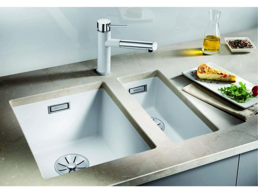 Granitový drez Blanco SUBLINE 320-U InFino bielá soft