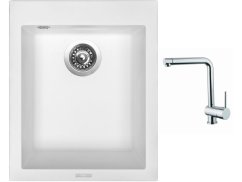 Set Sinks CUBE 410 Milk + baterie Sinks MIX 3 chrom