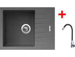 Sinks PERFECTO 650 Titanium + Elasta nerez/černá