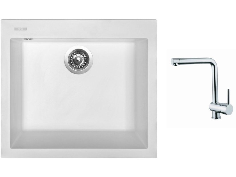 Set Sinks CUBE 560 Milk + batéria Sinks MIX 3 chróm