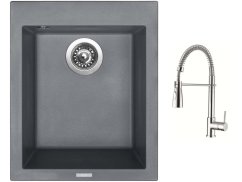 Set Sinks CUBE 410 Titanium + baterie Sinks MIX 35 PROF S chrom