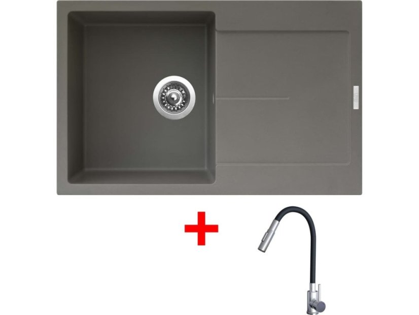 Sinks ULTIMA 790 Truffle + ELASTA S nerez/černá