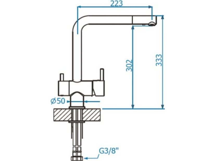 Batéria na filtrovanú vodu Alveus Aquila kartáčovaná oceľ