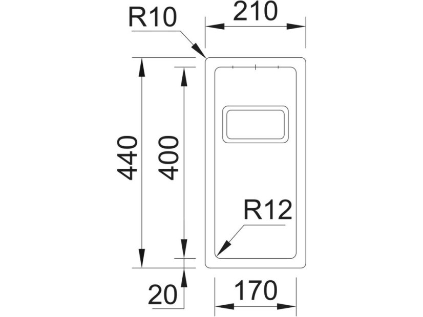 Nerezový dřez Sinks BOX 210 FI 1,0mm