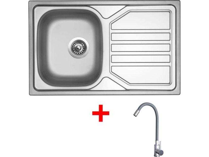Sinks OKIO 800 + ELASTA nerez/sivá