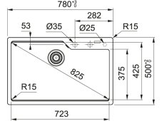 Granitový dřez Franke UBG 610-78 Bílá-led
