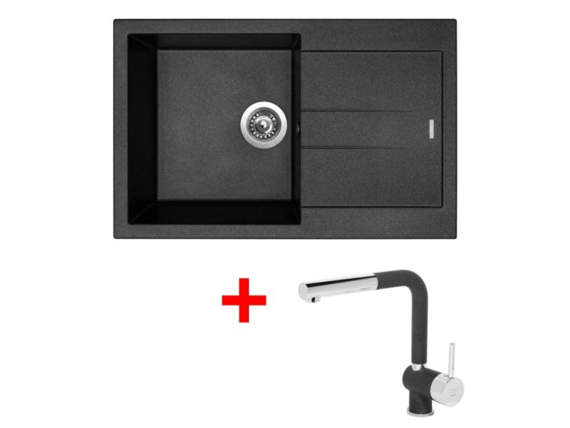 Set Sinks Amanda 780 Metalblack + Mix 3 P GR